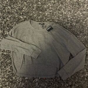 Gray Long Sleeve Cropped shirt